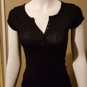 SOLD **New Cute & Curvy Black Button Up Top